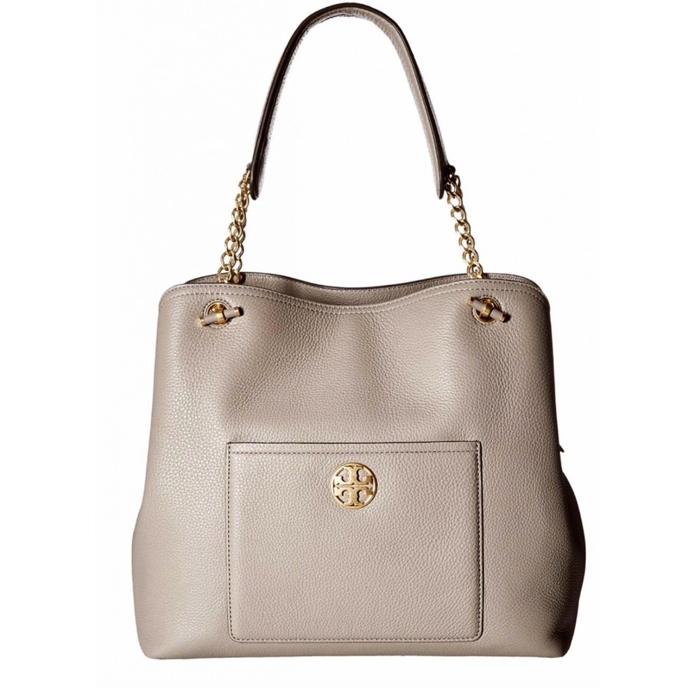 Tory Burch Tan Satchel Structured Leather Bag runway item used 1x clean